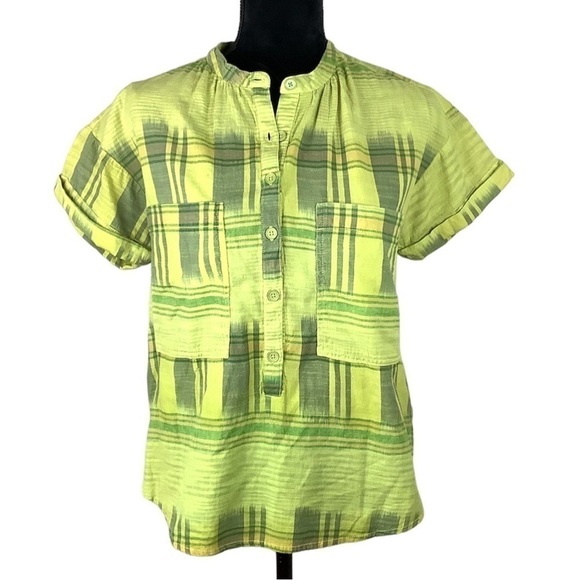 ANTHROPOLOGIE PILCRO PLAID COTTON BLOUSE NWT - Picture 3 of 13